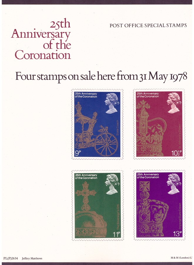 (image for) 1978 Coronation 25th Anniversary Post Office A4 poster. PL(P) 2634.